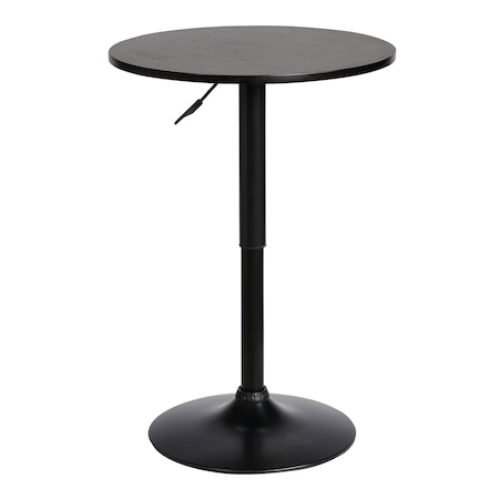 Armen Living Bentley Adjustable Pub Table in Black Brushed Wood and Black Metal finish LCBEPUBLK